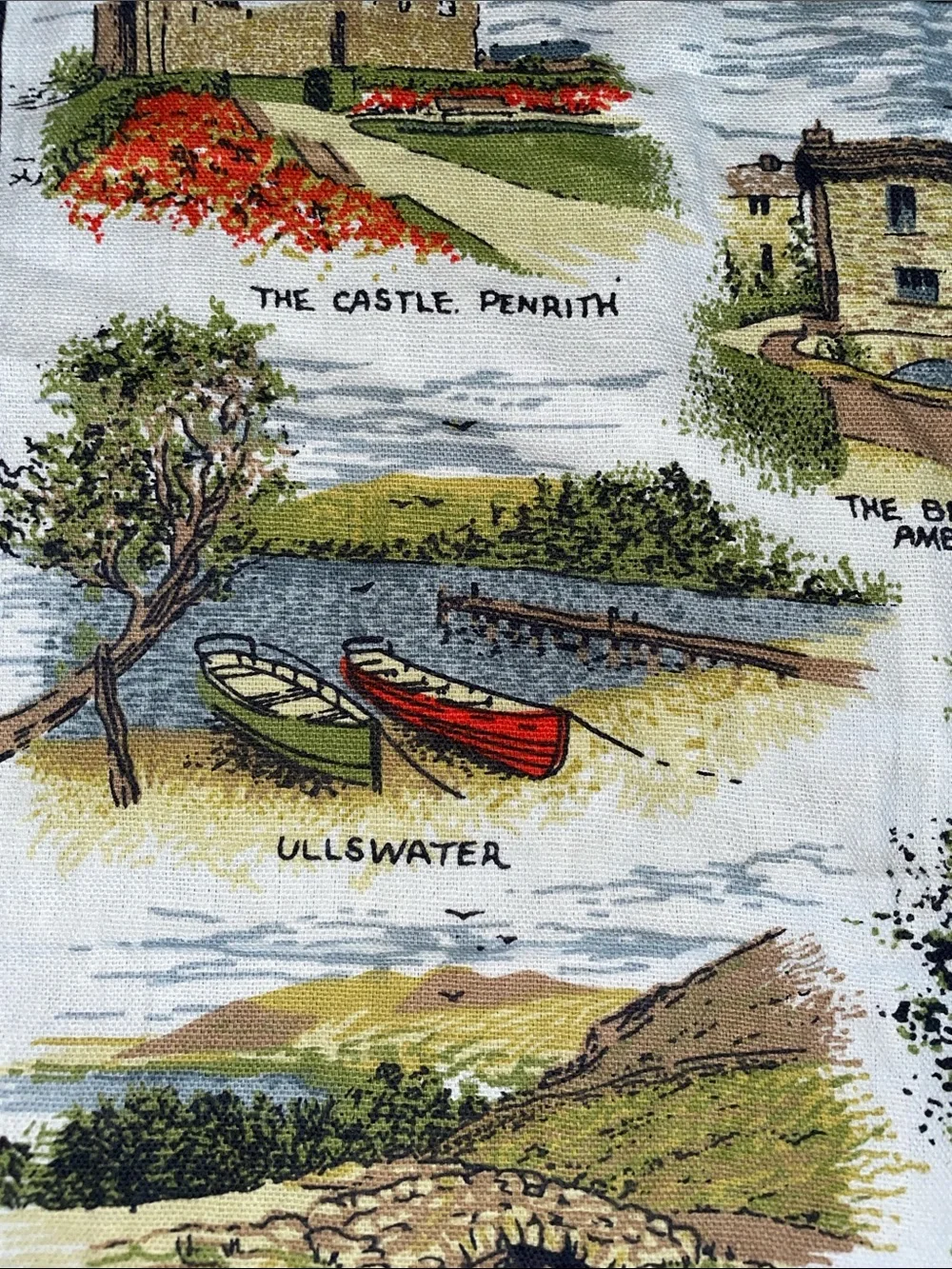 The English Lakes Scenic Linen Tea Towel - 19” x 25”